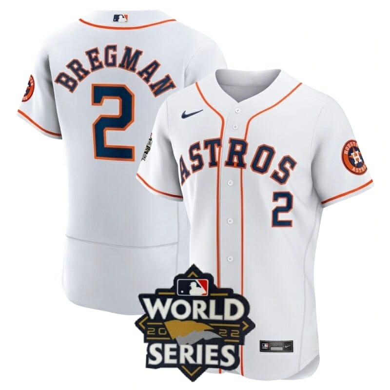 Houston Astros 2 Alex Bregman 2022 World Series Jersey Home Flexbase